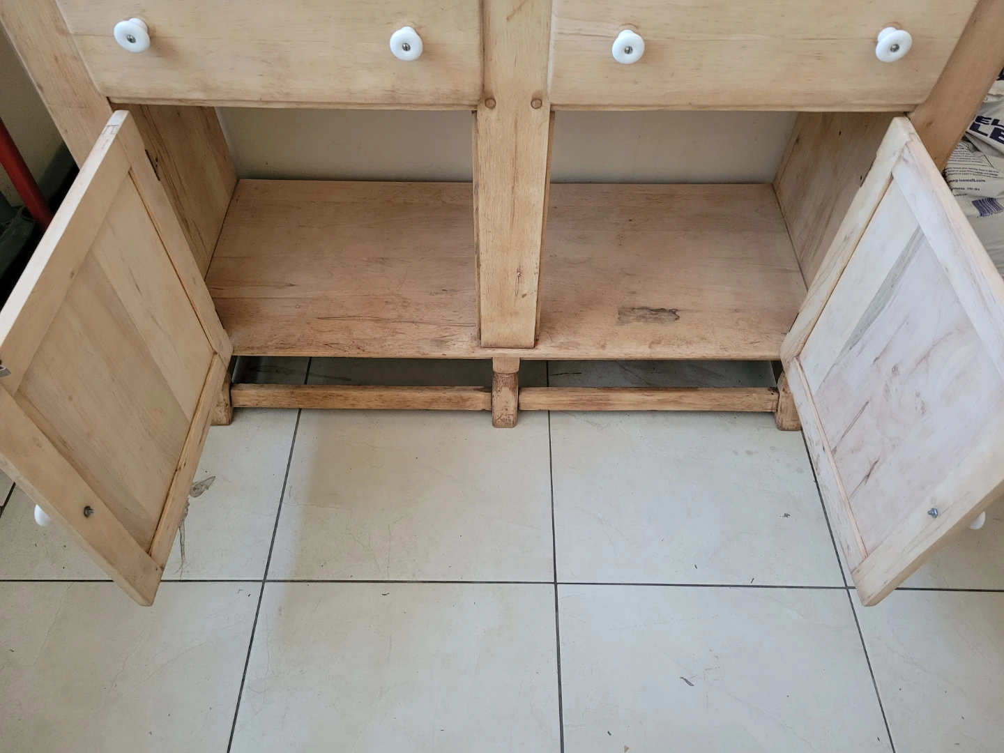 Vintage Wooden Hutch with Drawers and Cabinets - photo 2