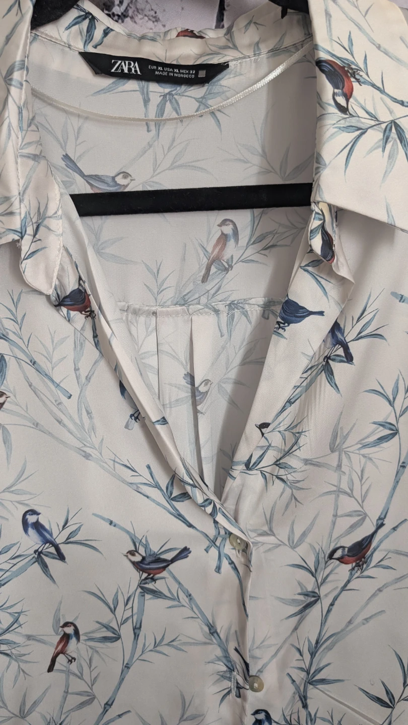 Zara Long Sleeve Bird Print Shirt - photo 4