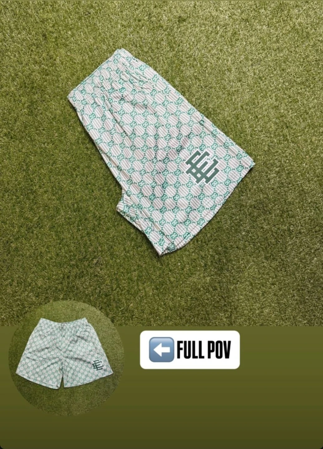 Eric Emanuel EE Shorts Green Pattern