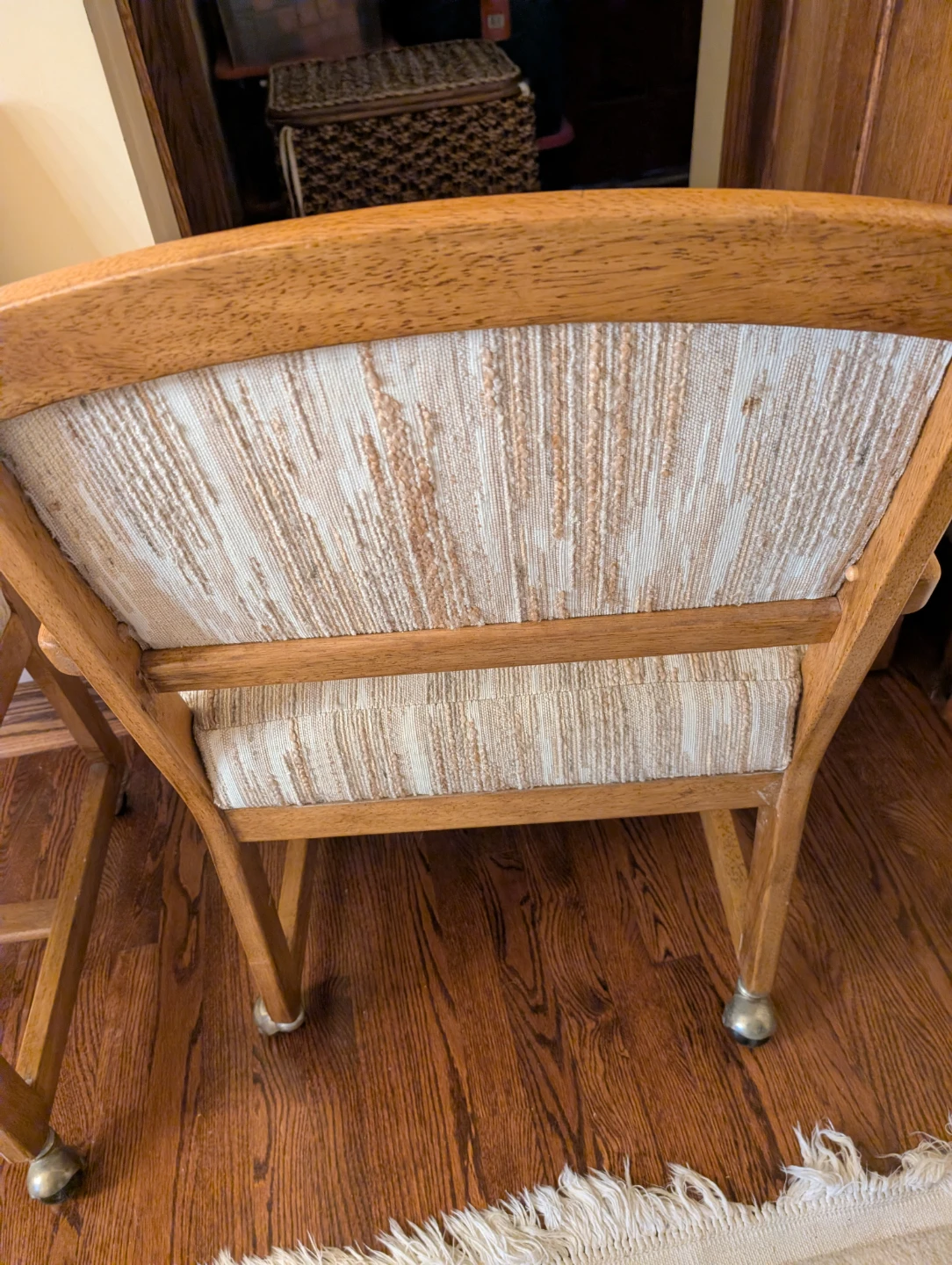 Solid Oak Rolling Arm Chairs Set of 2 - photo 4