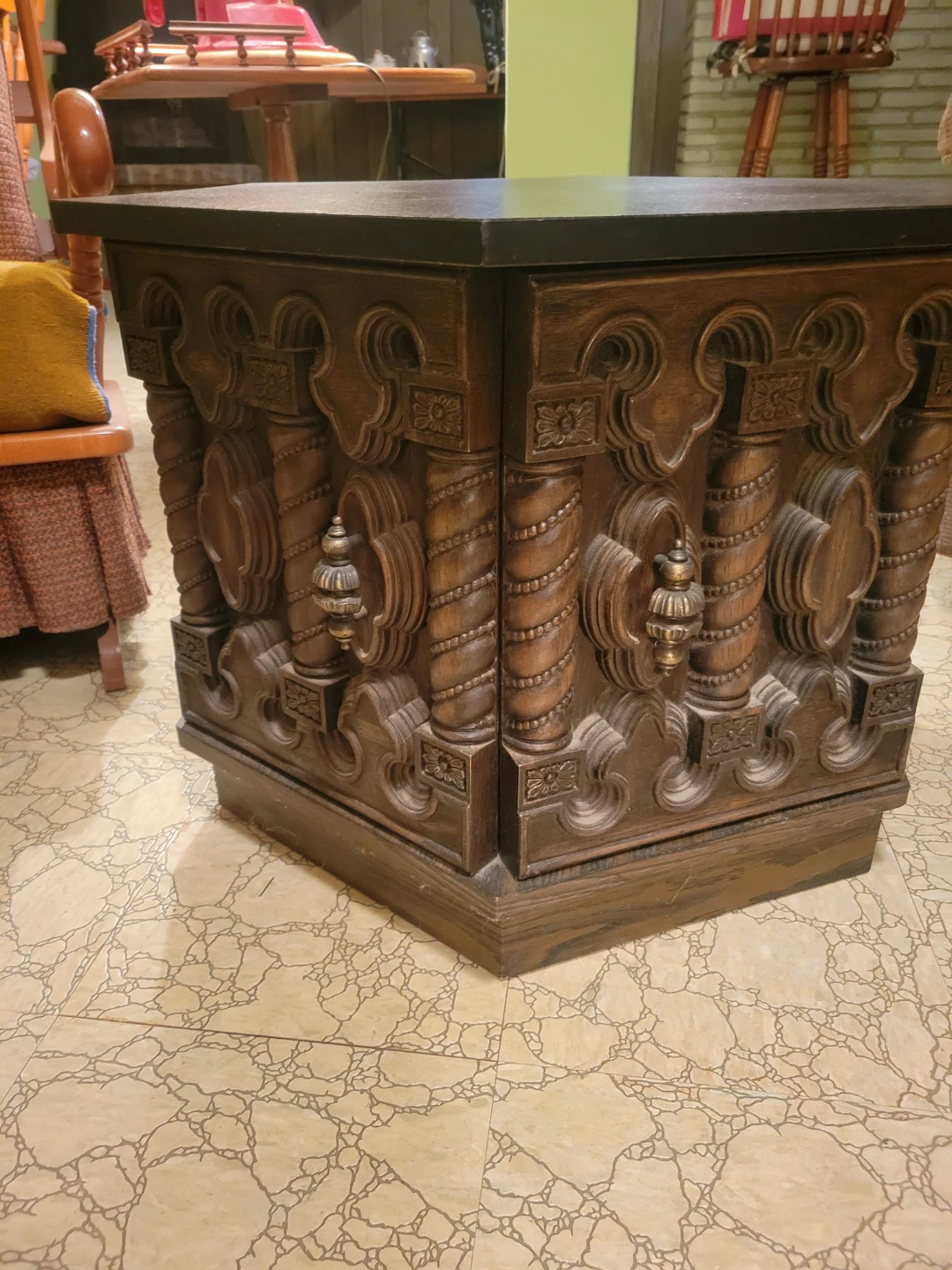 Vintage Hexagonal Side Table