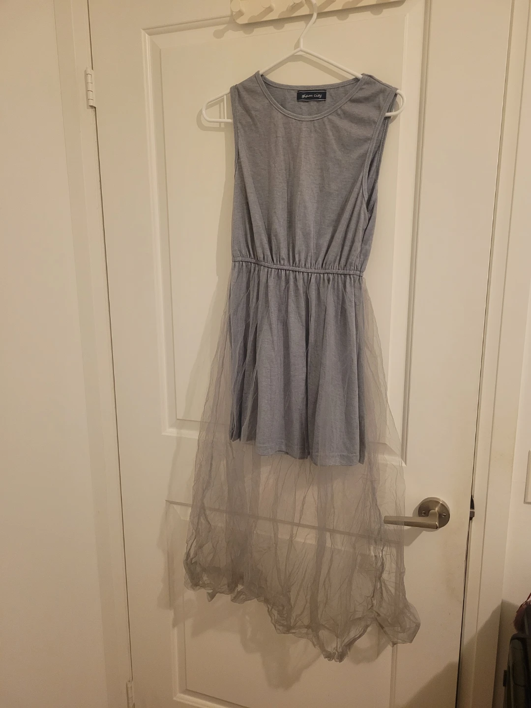 Glam City Grey Sleeveless Dress