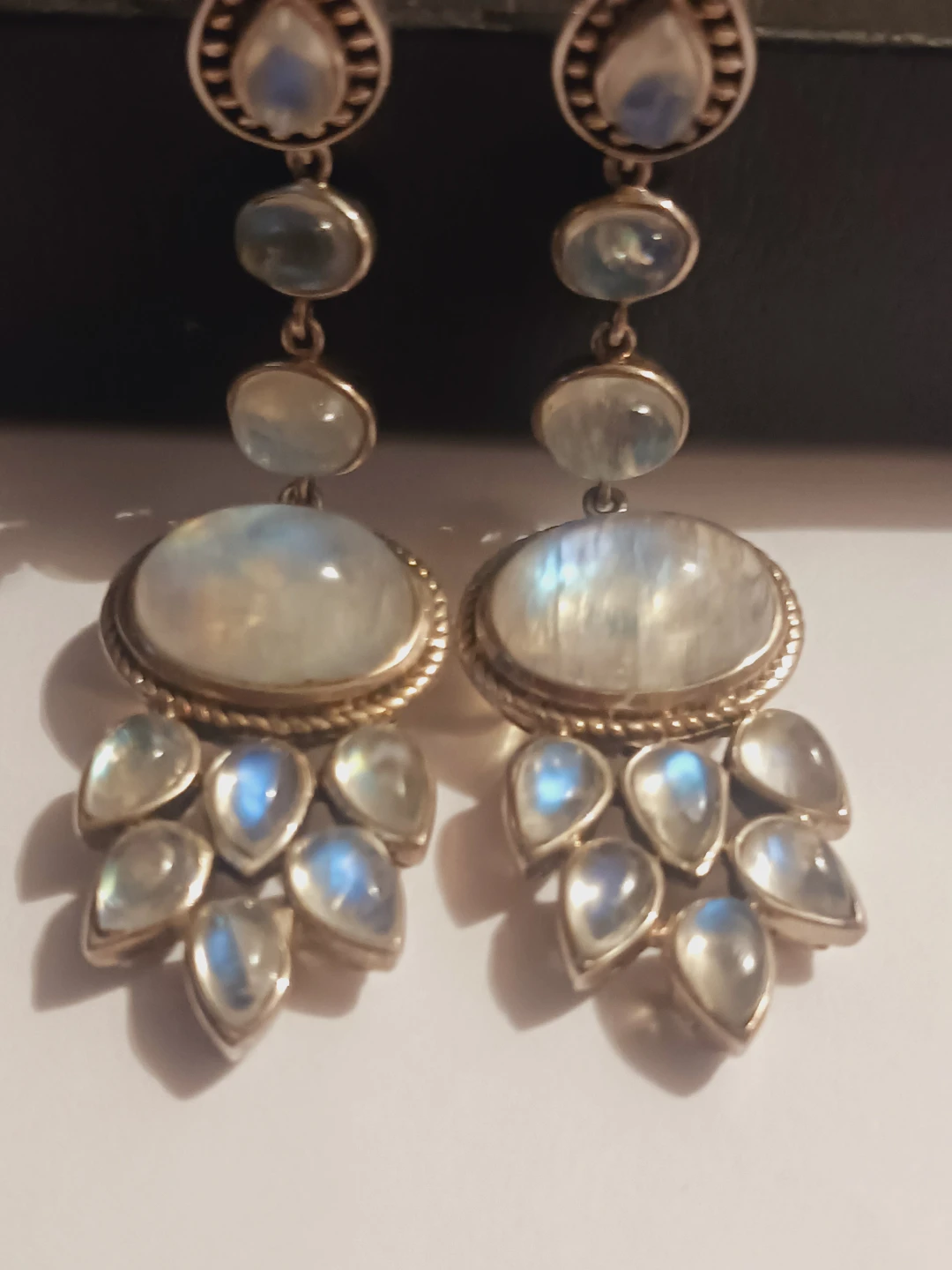 Stunning Sterling Silver 925 Rainbow Moonstone GemstoneEarrings