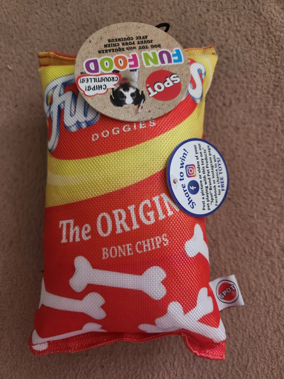 Spot Fun Food Bone Chips Dog Toy