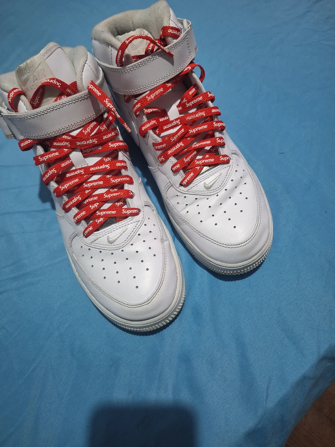 Nike Air Force 1 Mid Supreme White - photo 2