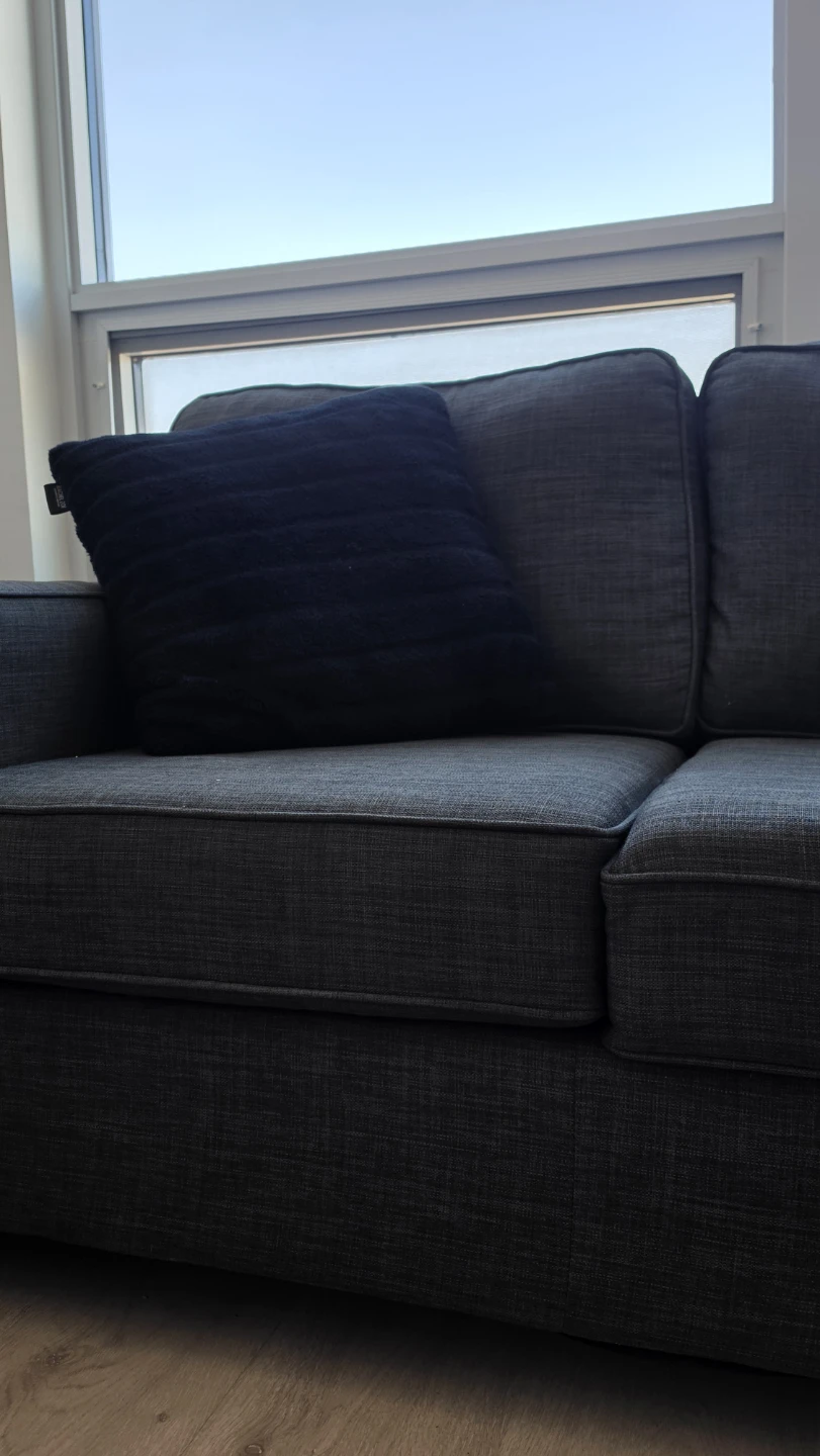 Three-Seater Grey Fabric Sofa - photo 2