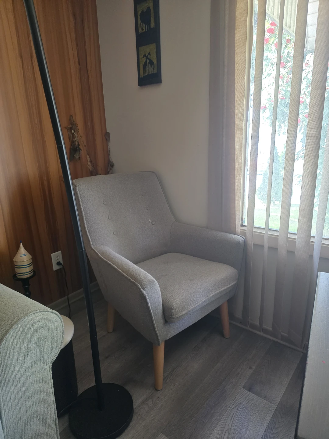 Mid-Century Modern Grey Accent Chair