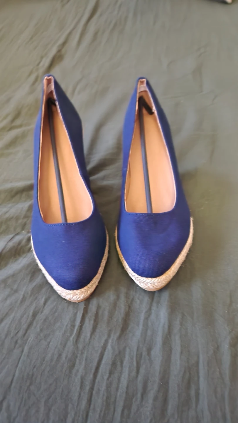 Blue Canvas Wedge Espadrilles - photo 2