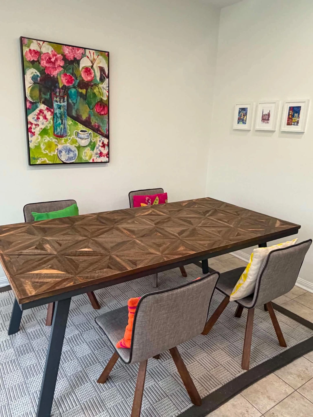 Patterned Wooden Dining Table - photo 3