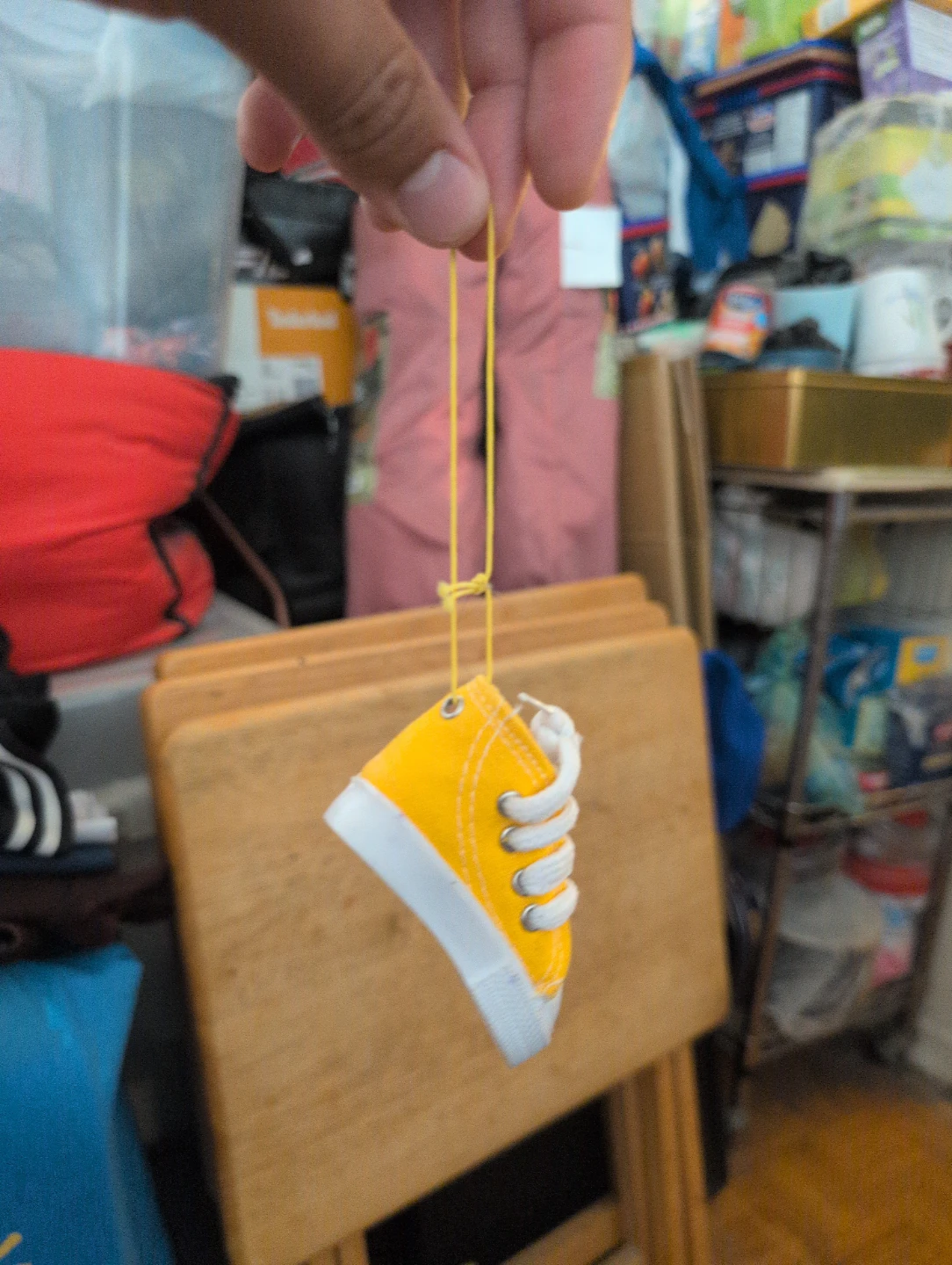 Yellow sneaker hanging ornament