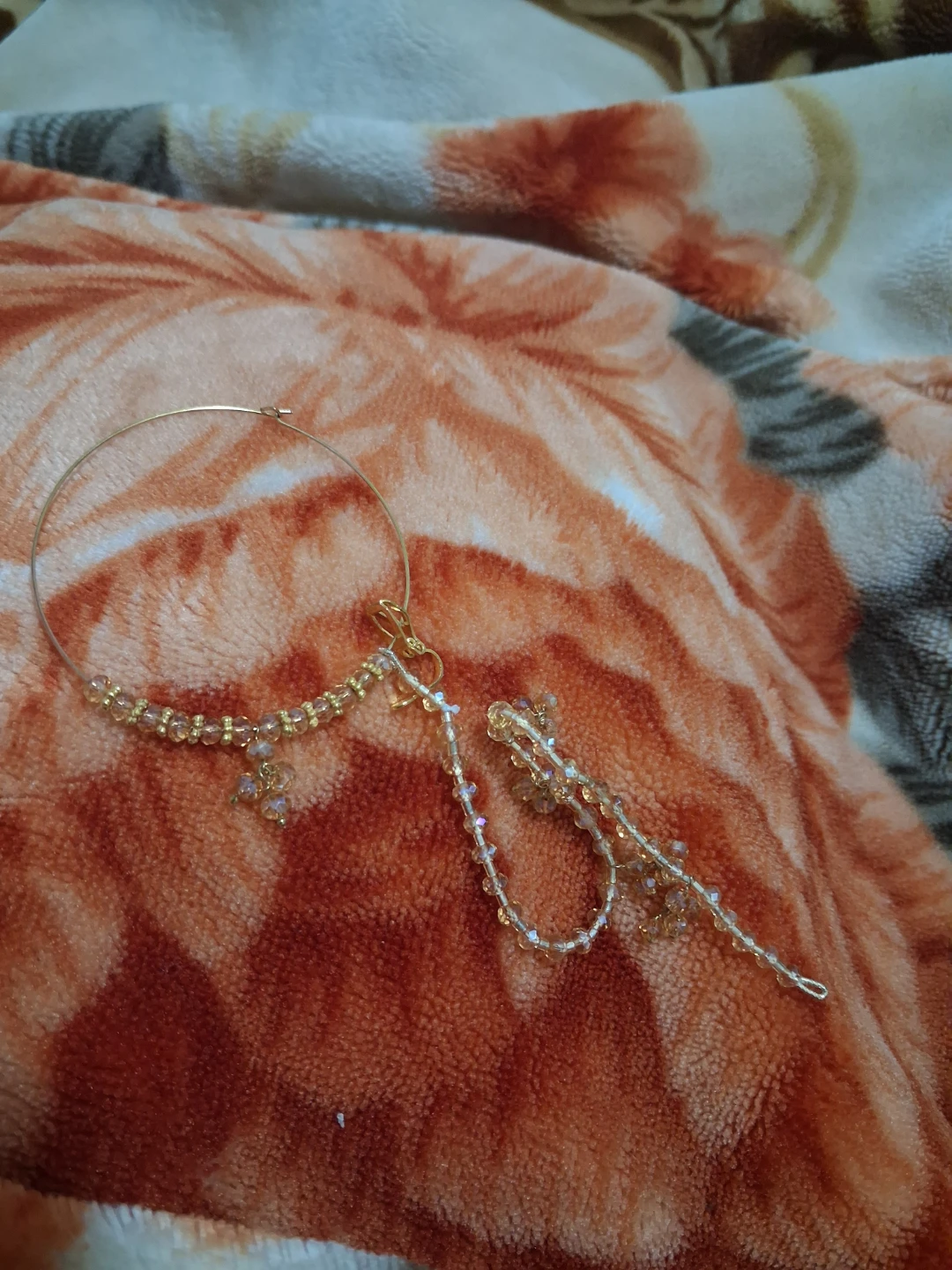 Beaded Gold-Tone Nose Ring