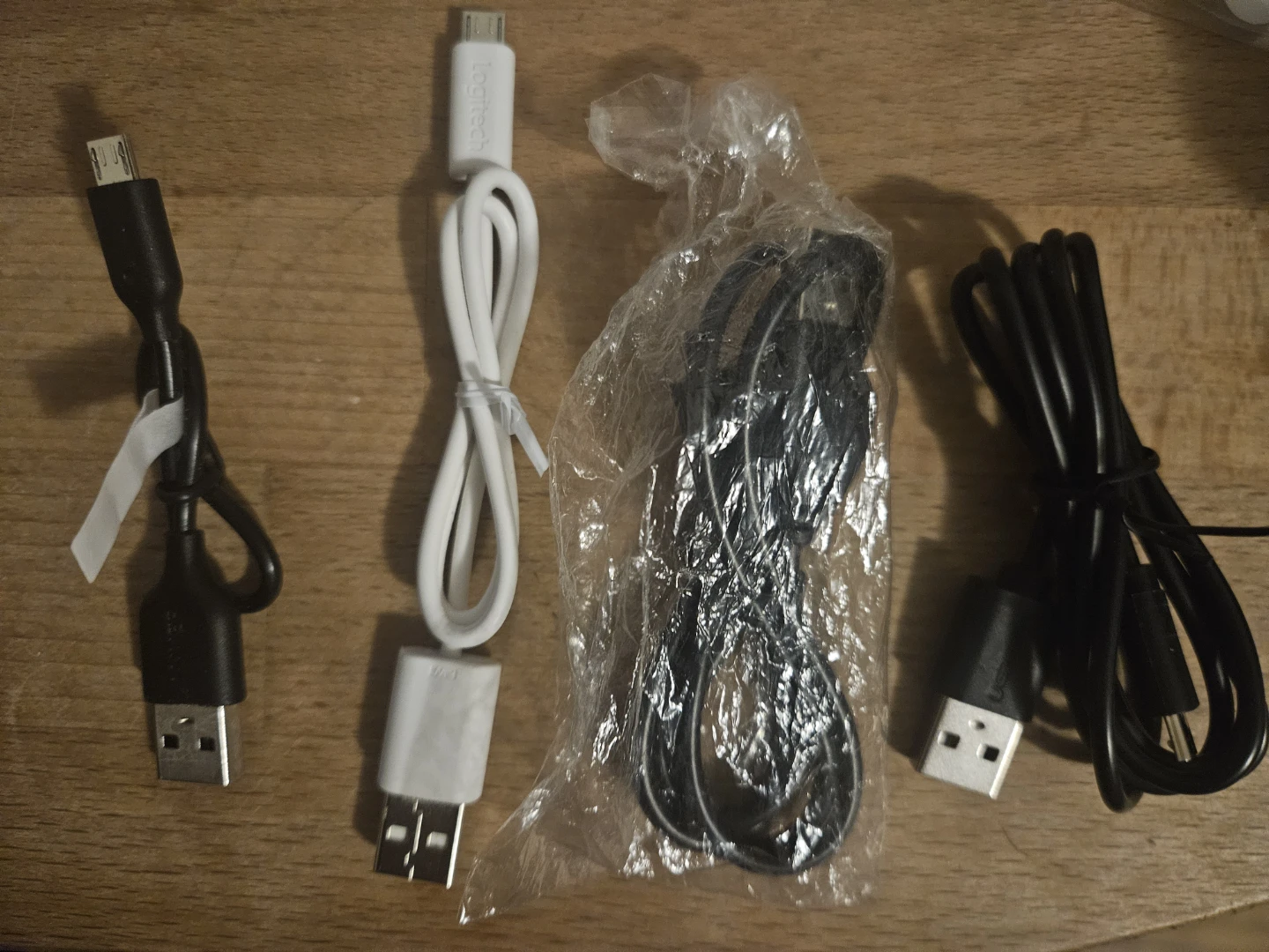 Unused Micro USB charging cables