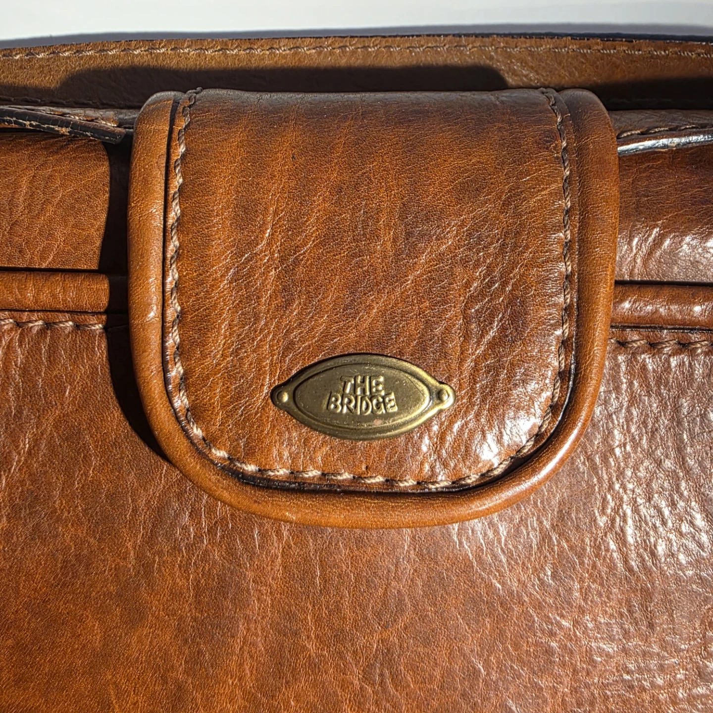 Vintage The Bridge Brown Leather Crossbody Bag Italy - photo 2