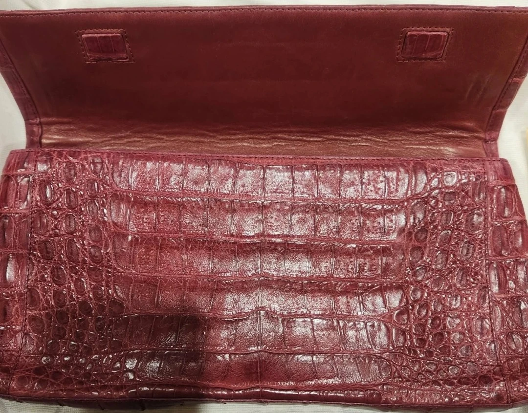 Nancy Gonzalez Maroon Crocodile Clutch - photo 3