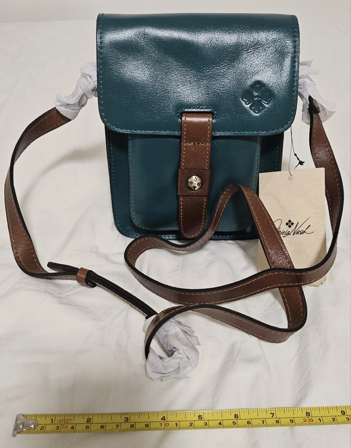Patricia Nash Teal Leather Crossbody Bag