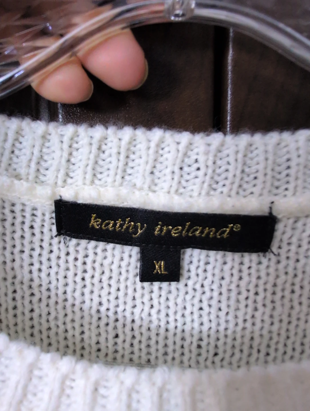 Kathy Ireland Cream Knit Sweater XL - photo 5
