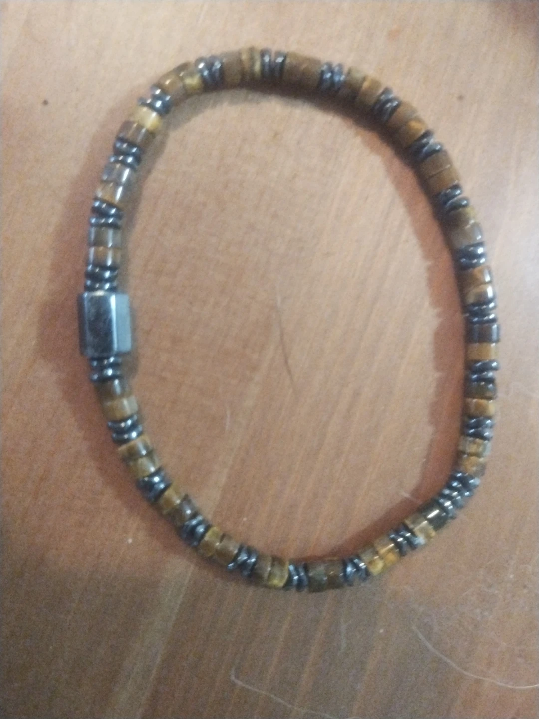 Tiger's Eye and Hematite Beaded Bracelet