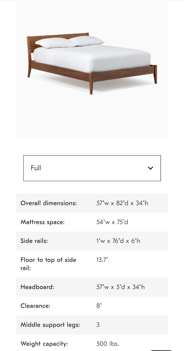 Full Size West Elm Bed Frame - photo 4