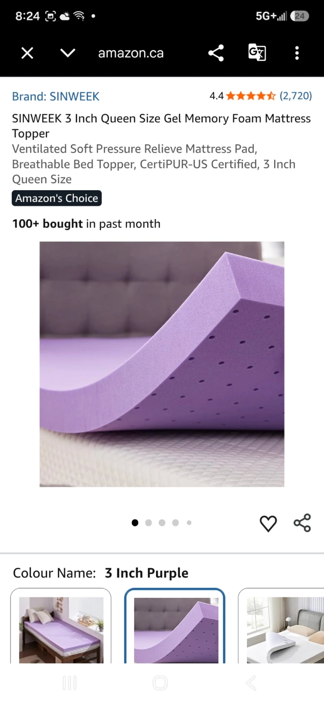 3 Inch Queen size Gel memory foam mattress topper. - photo 3