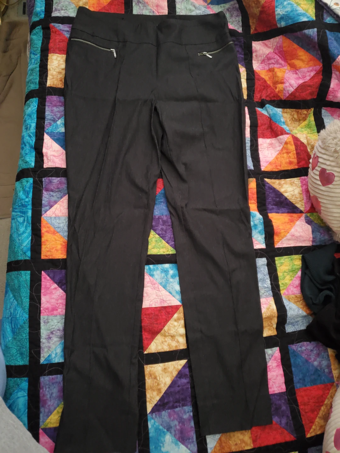 Black Women's Zipper Detail Trousers