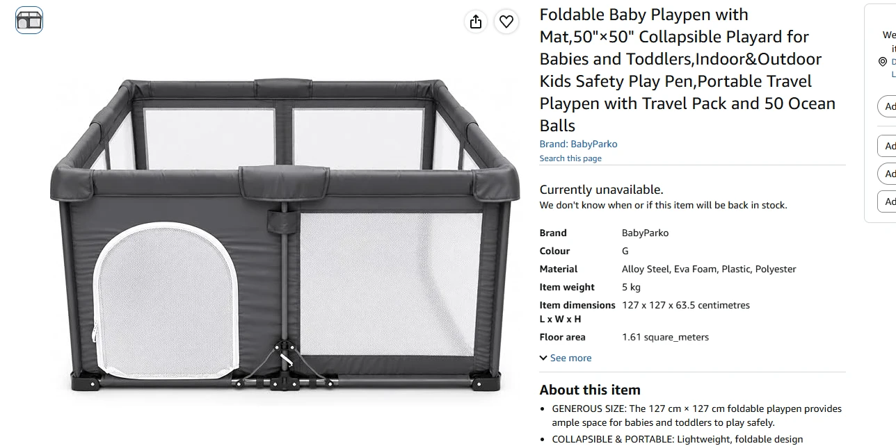 BabyParko Foldable Baby Playpen - photo 2