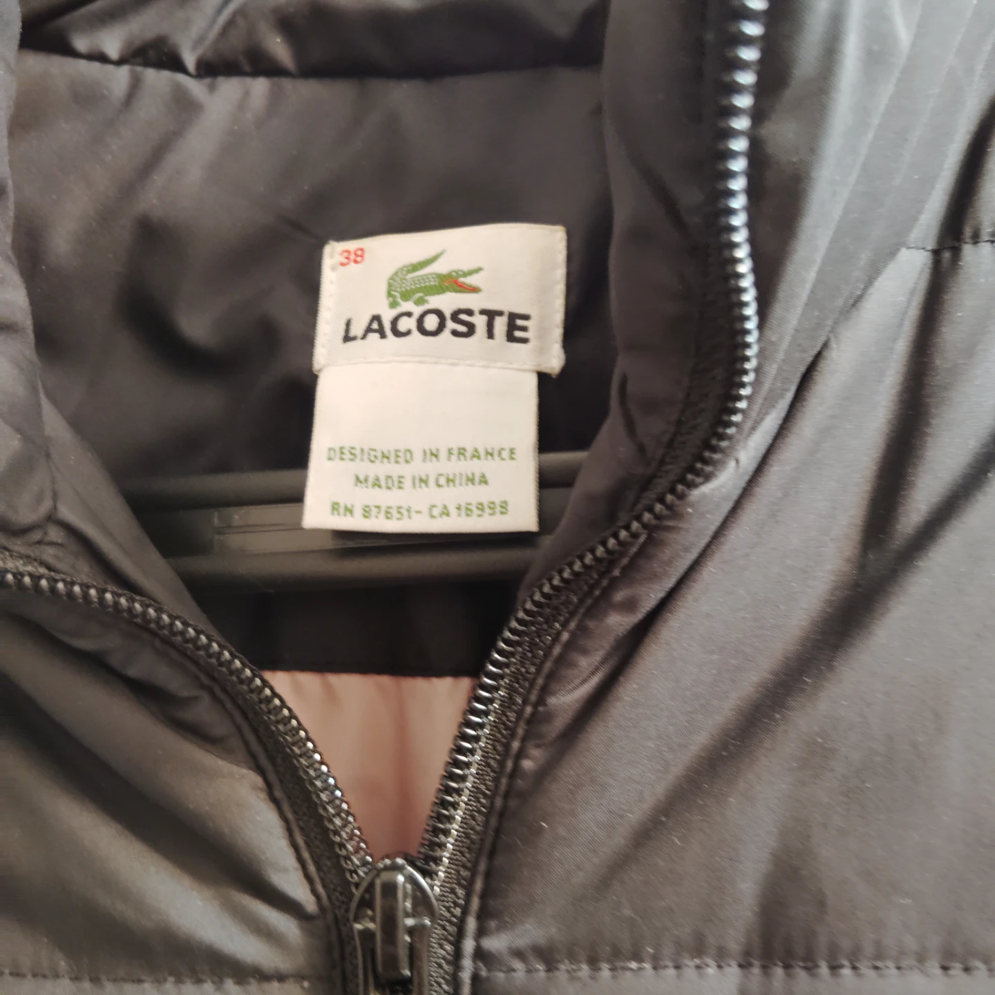 Lacoste Women's Black Lightweight Puffer Jacket Size 38 (Medium) - photo 5