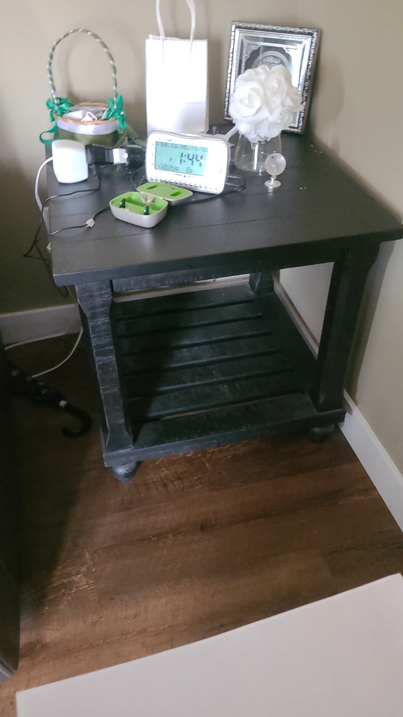 Maching Black Wooden 2 End Table with matching coffee table - photo 2