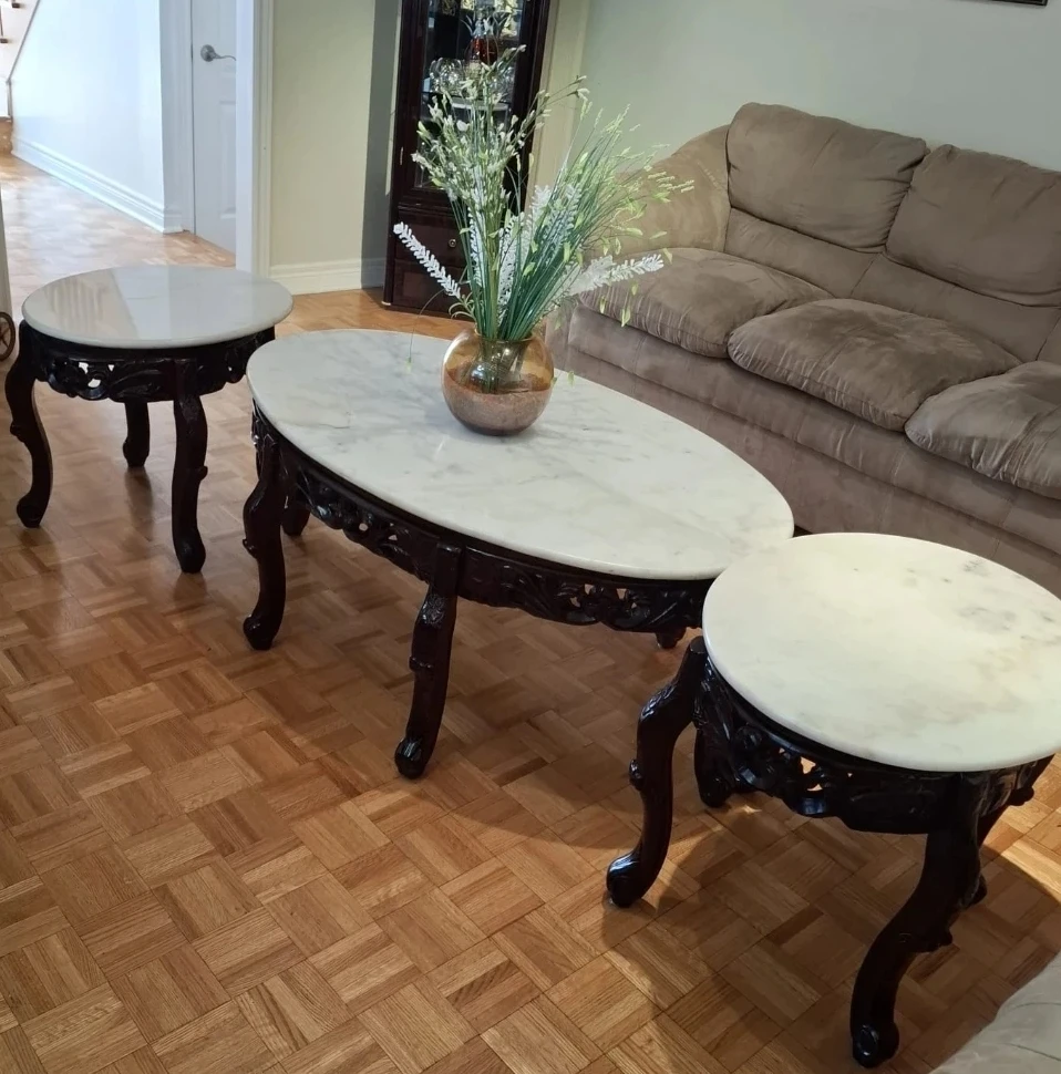 3-Piece Marble Top Table Set - photo 2