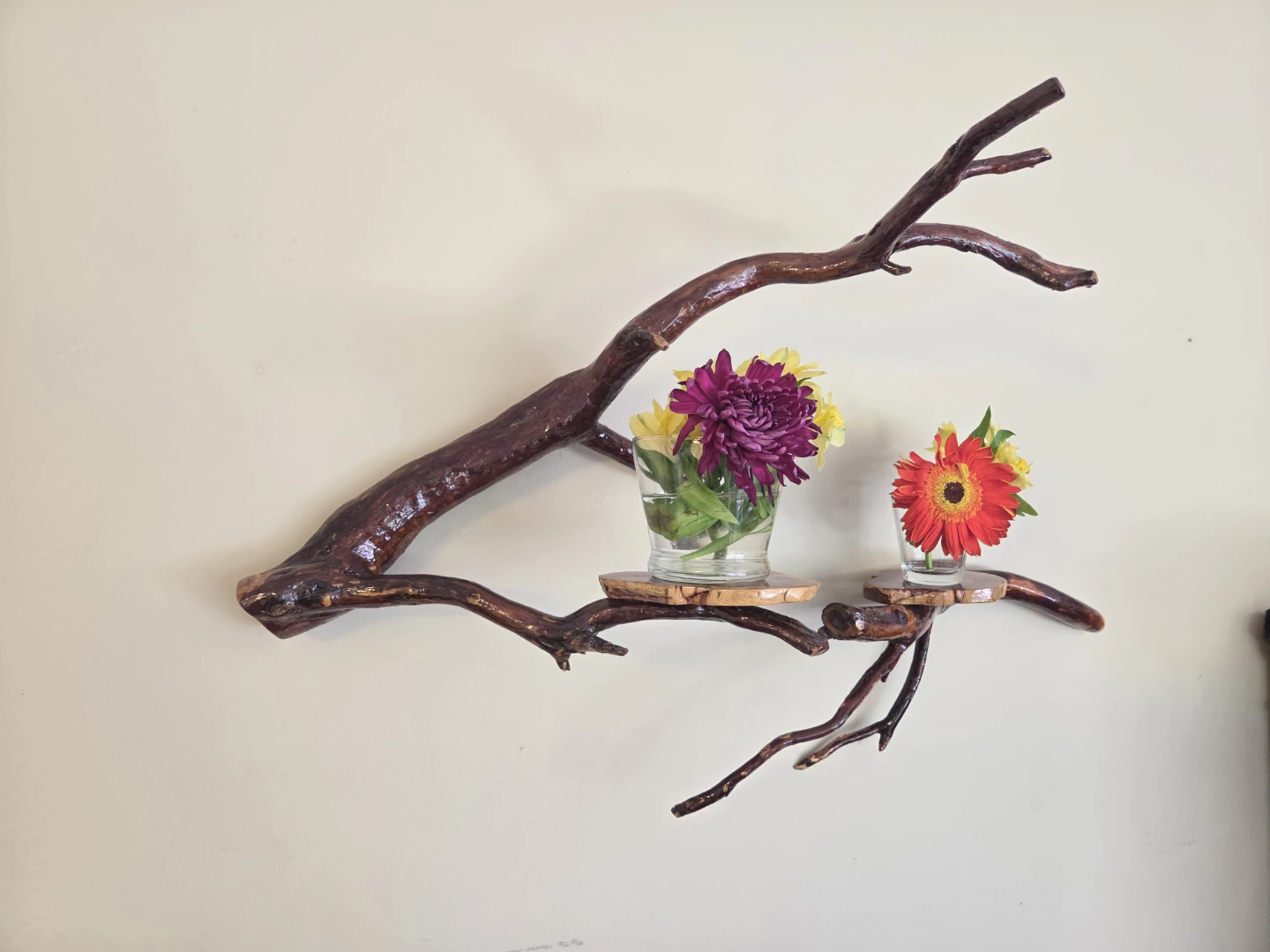 Rustic Driftwood Wall Shelf Set