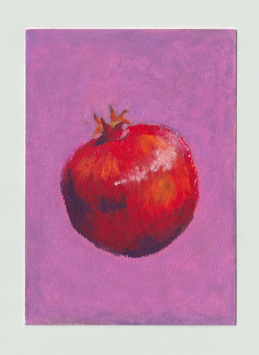 Original Pomegranate Oil Pastel Drawing