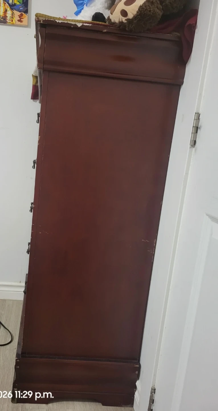 Tall Wooden Five-Drawer Dresser - photo 2