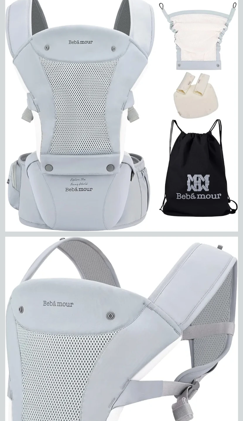 New Bebamour Baby Carrier with Hip Seat,All-Position Breathable - photo 2