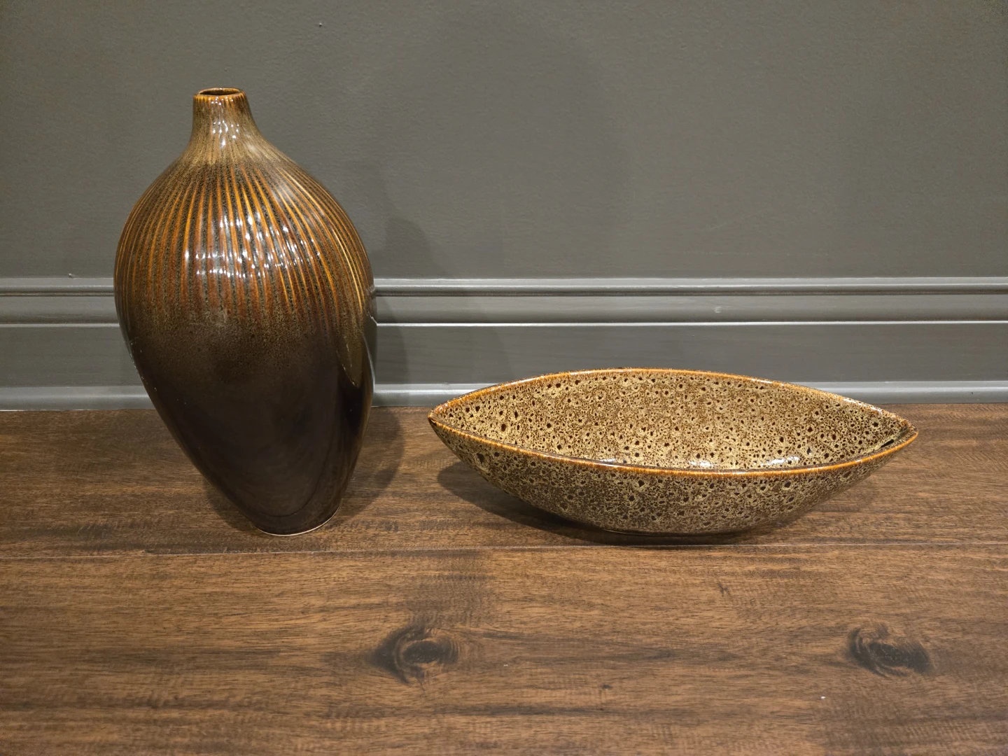 Ceramic Vase and Decorative Bowl Set