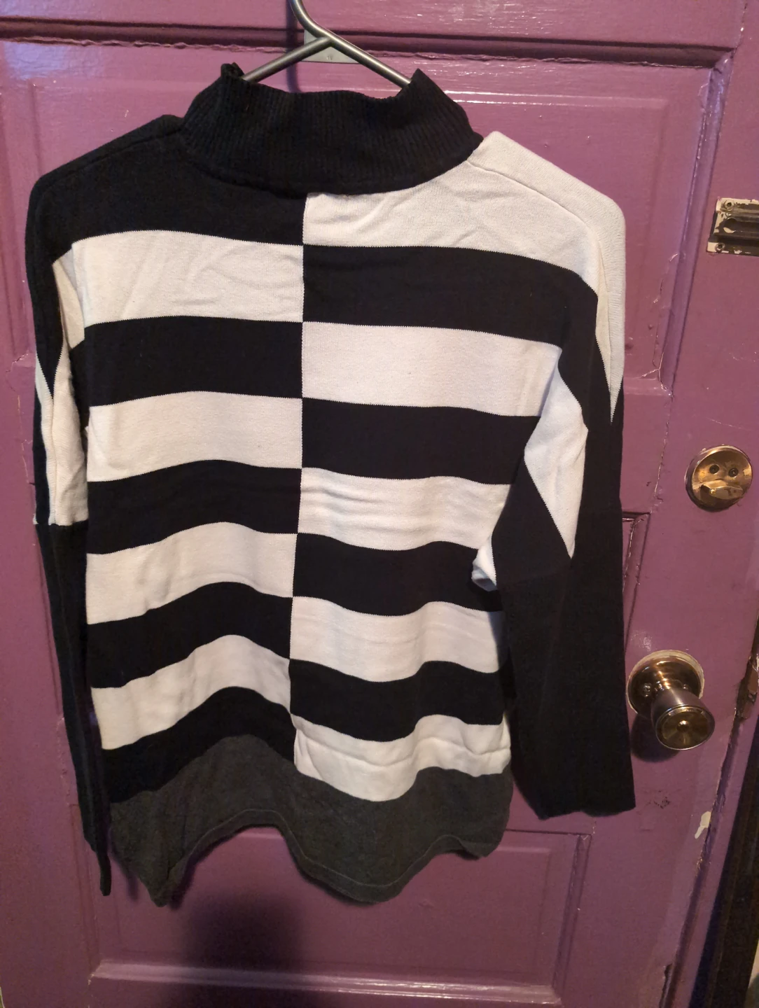 Marble Mock Neck Striped Sweater - photo 2