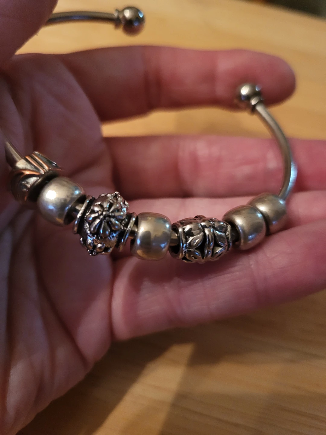 Pandora Style Bangle Bracelet with Charms - photo 2