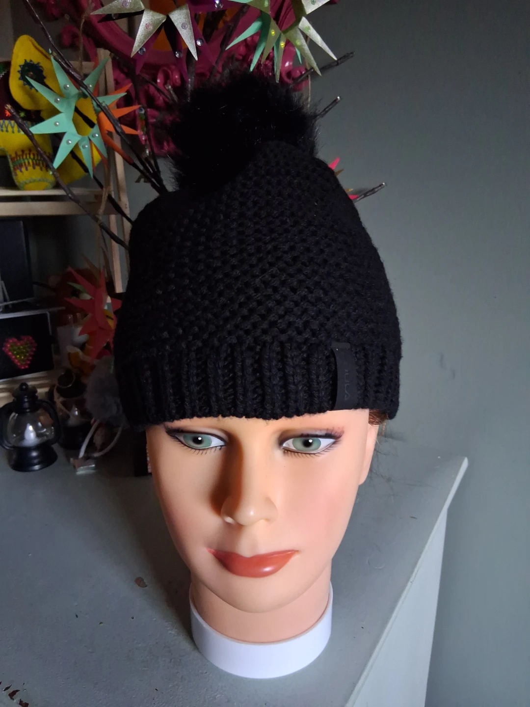 Bula Black Pom Pom Beanie
