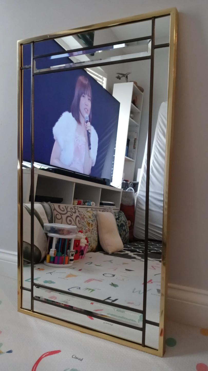Gold Framed Rectangular Wall Mirror