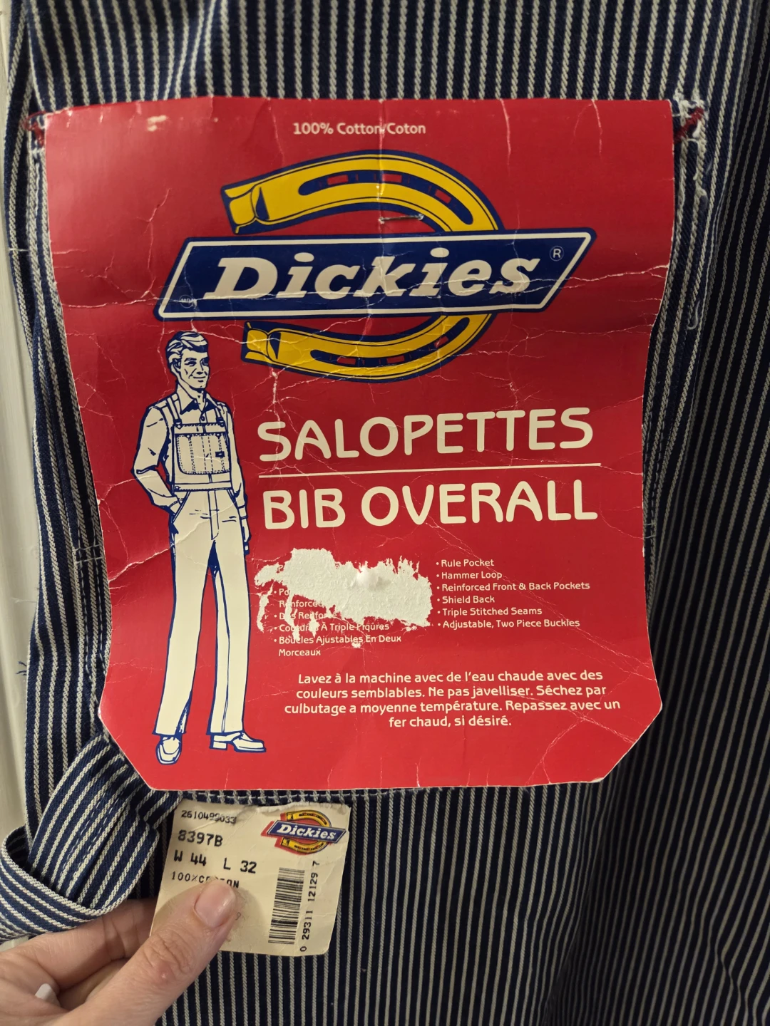 New Dickies Hickory Stripe Bib Overalls 44 x32