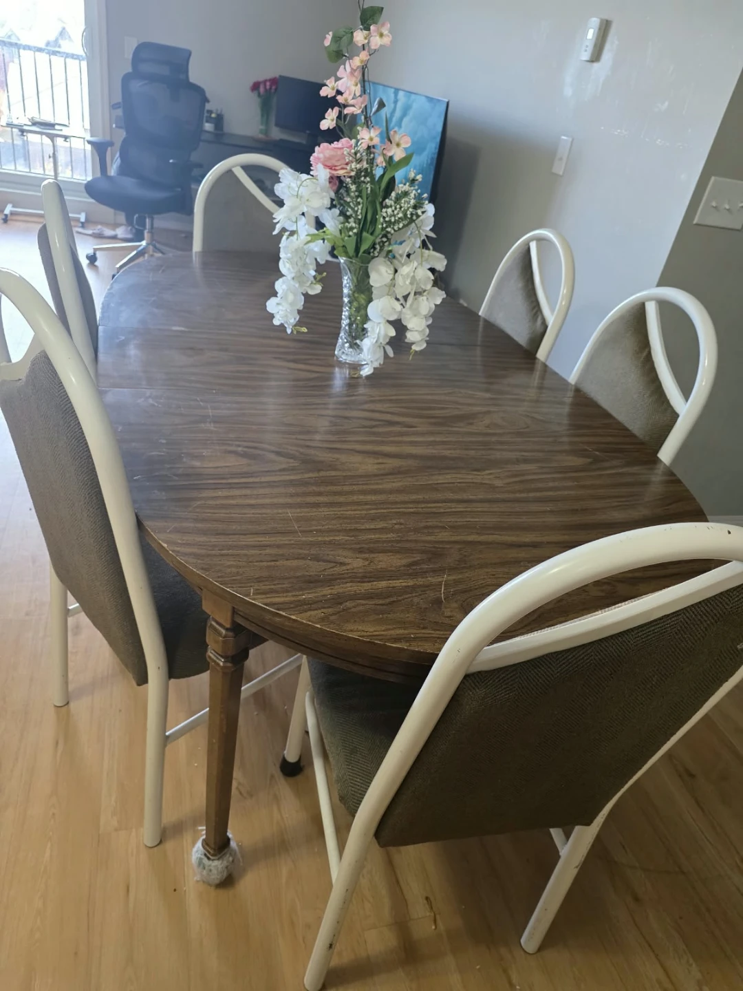 6 seater pure wood dining table