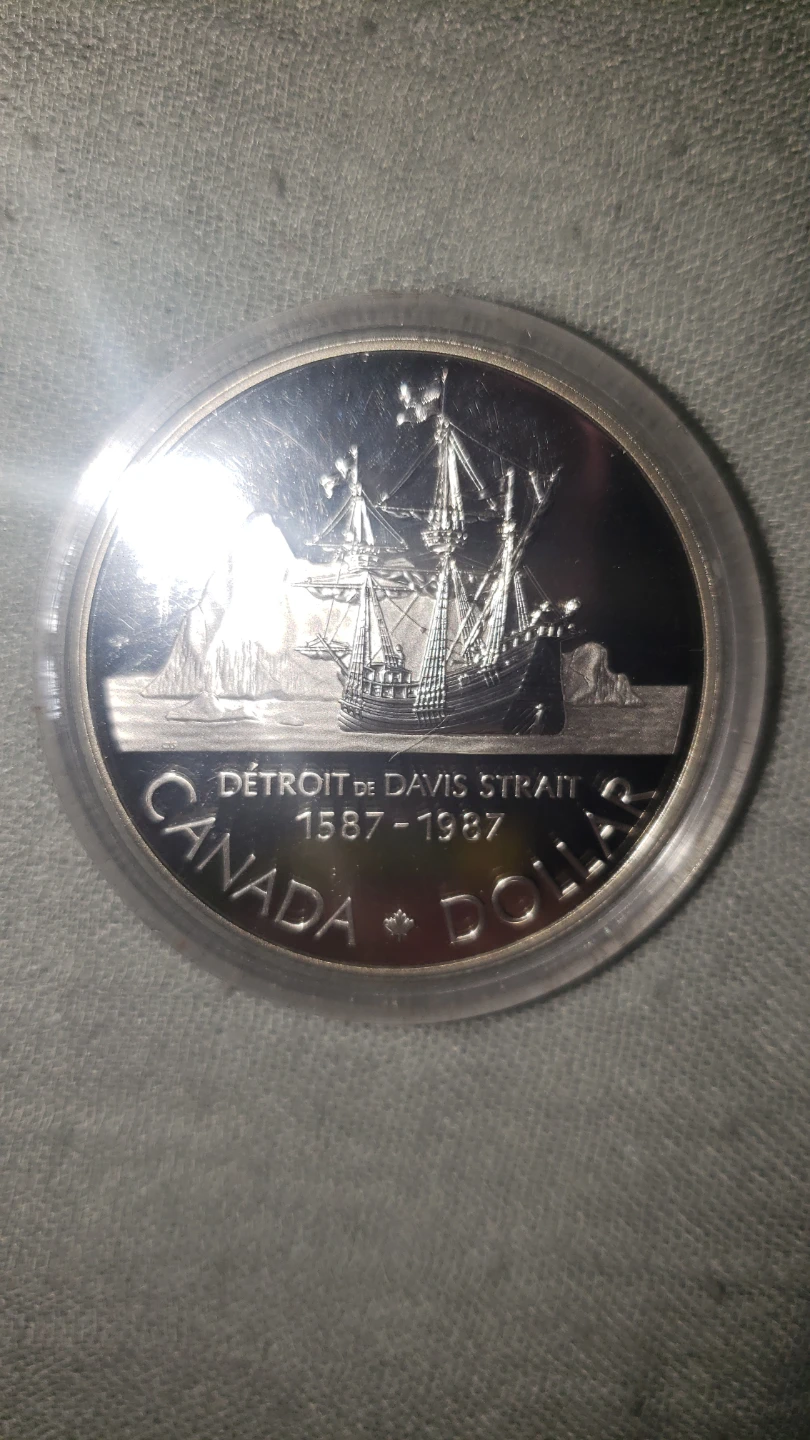 1987 Canadian Davis Strait Commemorative Silver Dollar