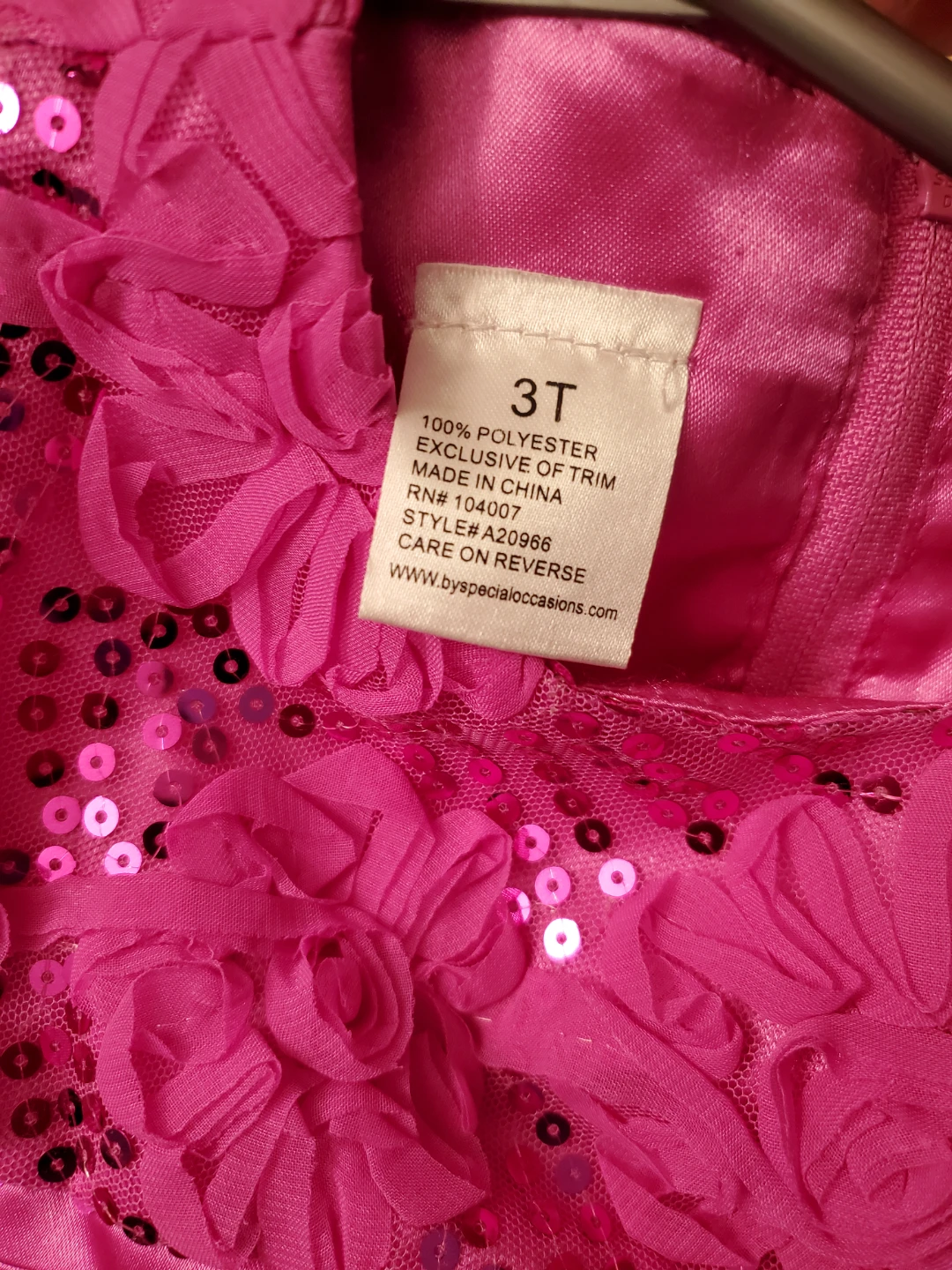 Pink Sequin Flower Dress Size 3T - photo 3