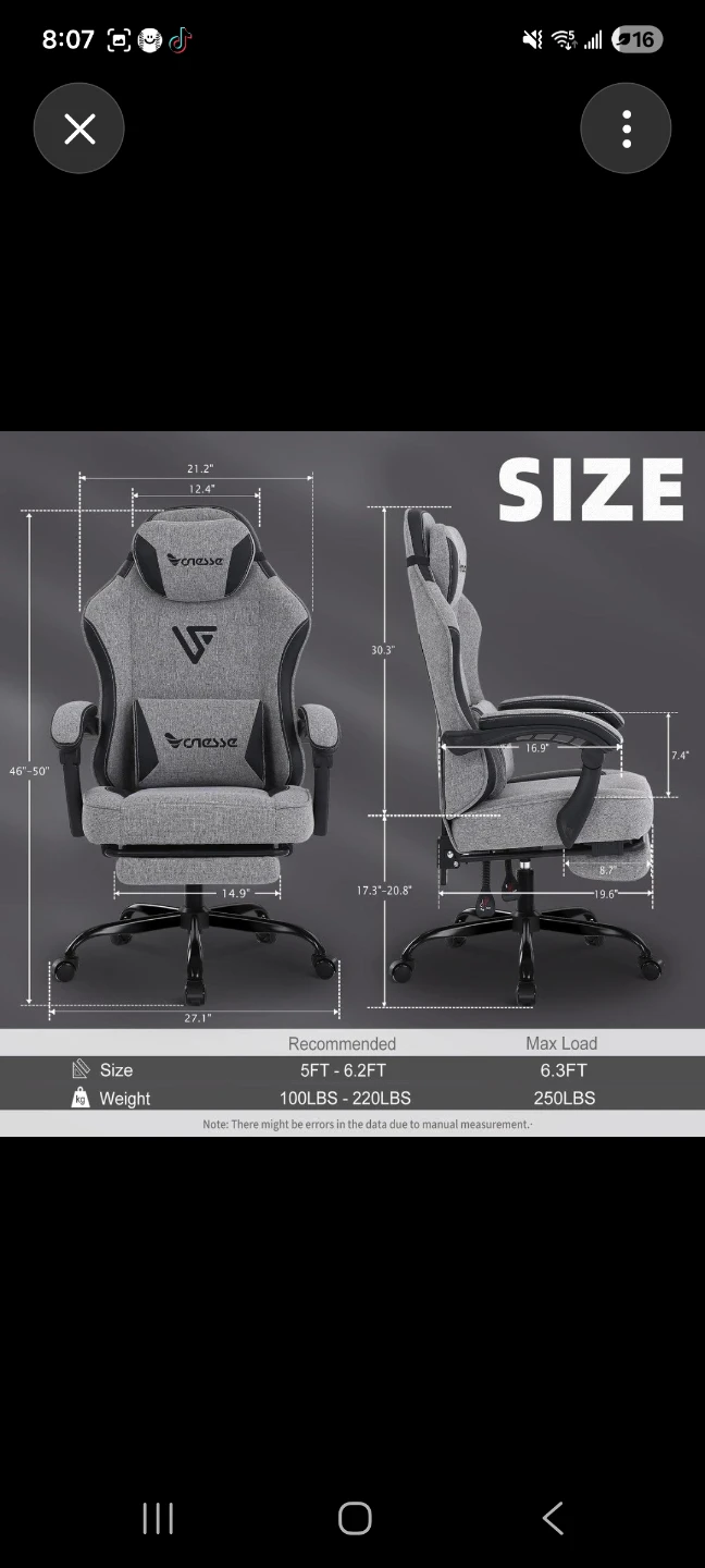 Vonesse Ergonomic Gaming/Office Chair - photo 2