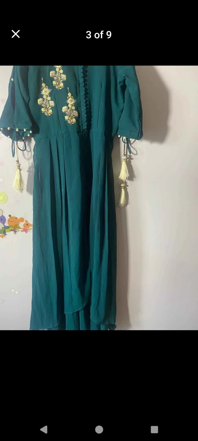 Embroidered Teal Kurta Set