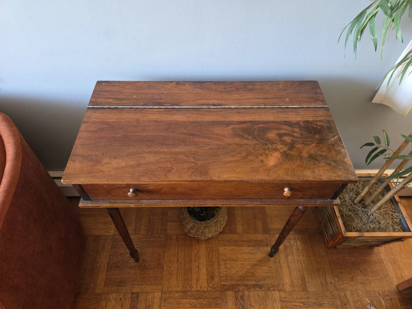 Antique Solid Walnut Piano Hinge Lift-top Desk - photo 4