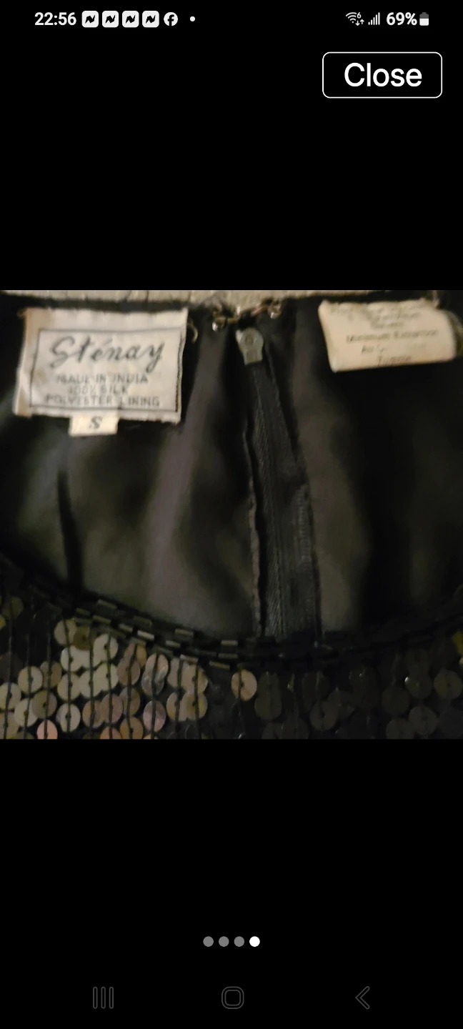 Stenay Black and White Sequin Top Size S - photo 4
