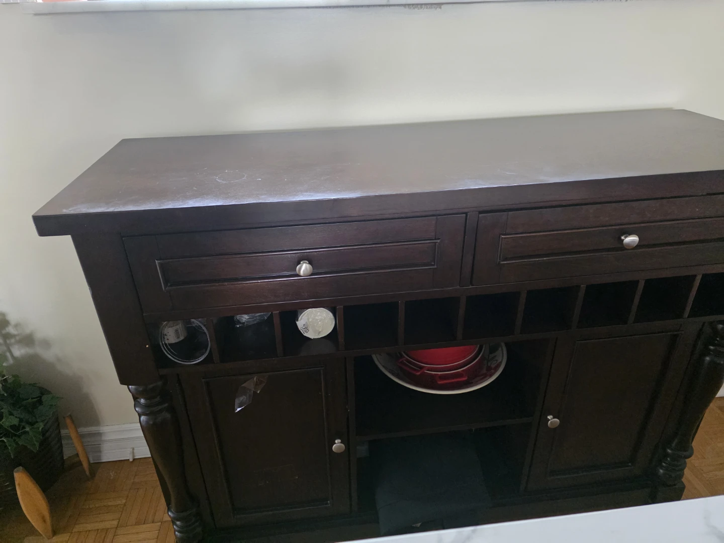 Dark Wood Buffet and Wine Cabinet - photo 3