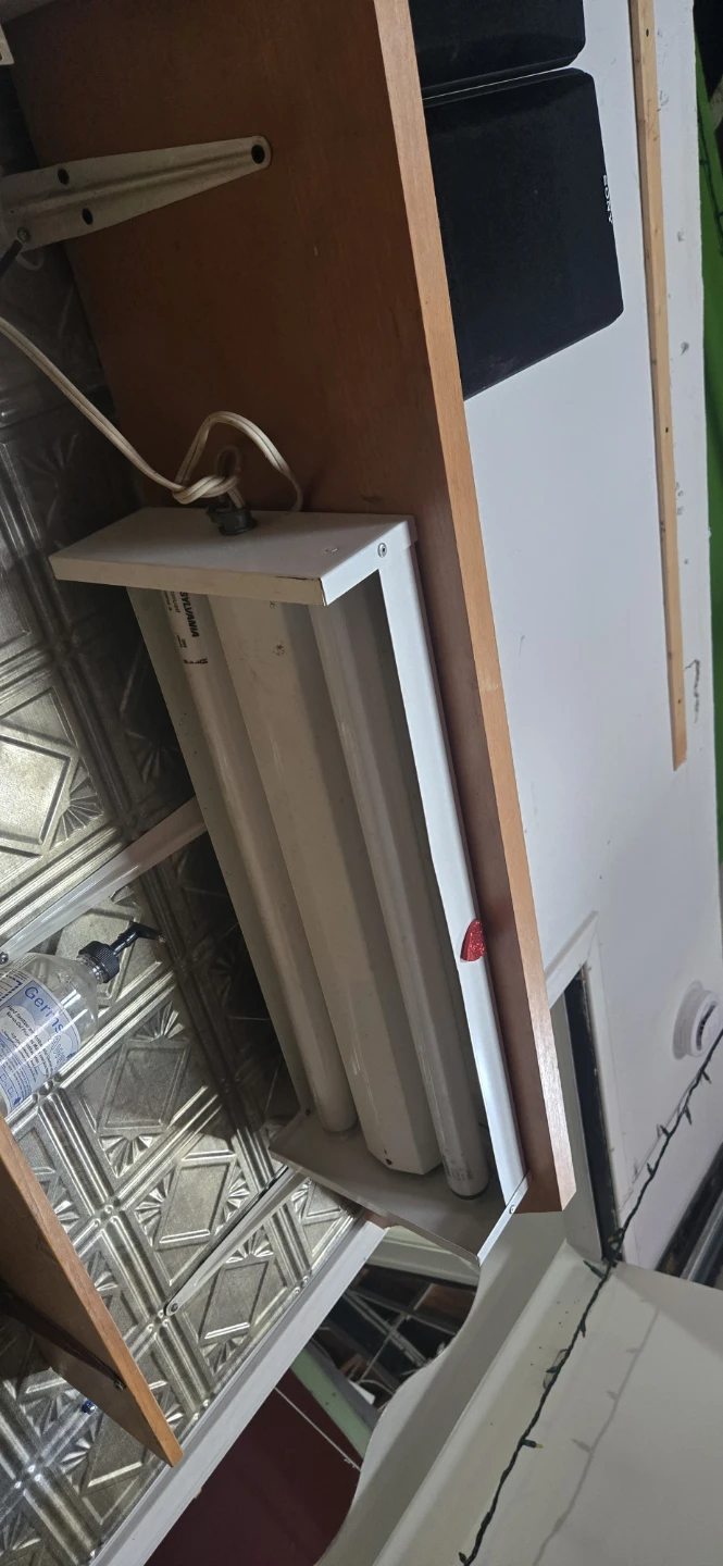 Wooden Shelf with Integrated Fluorescent Light - photo 2