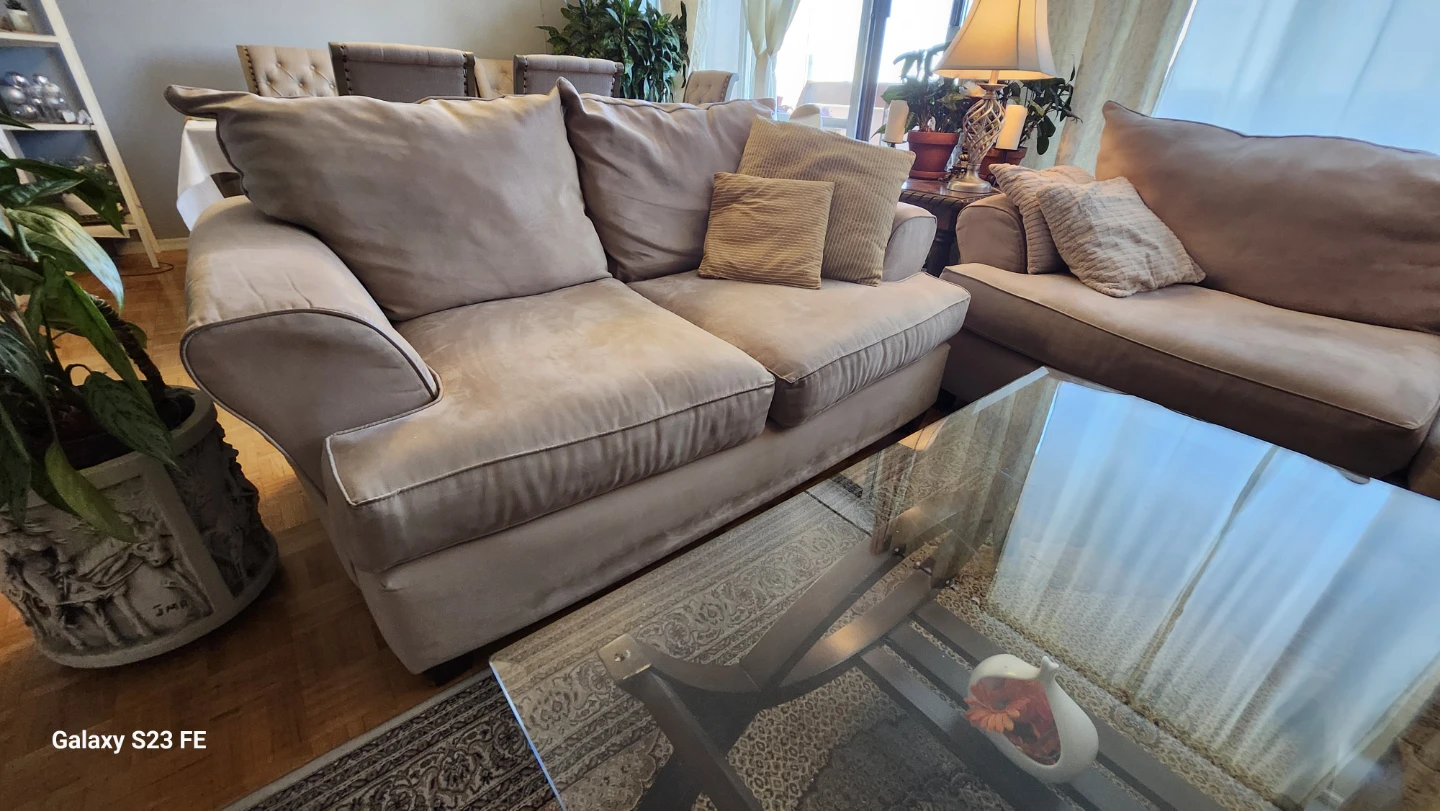 Beige living room sofa - photo 3