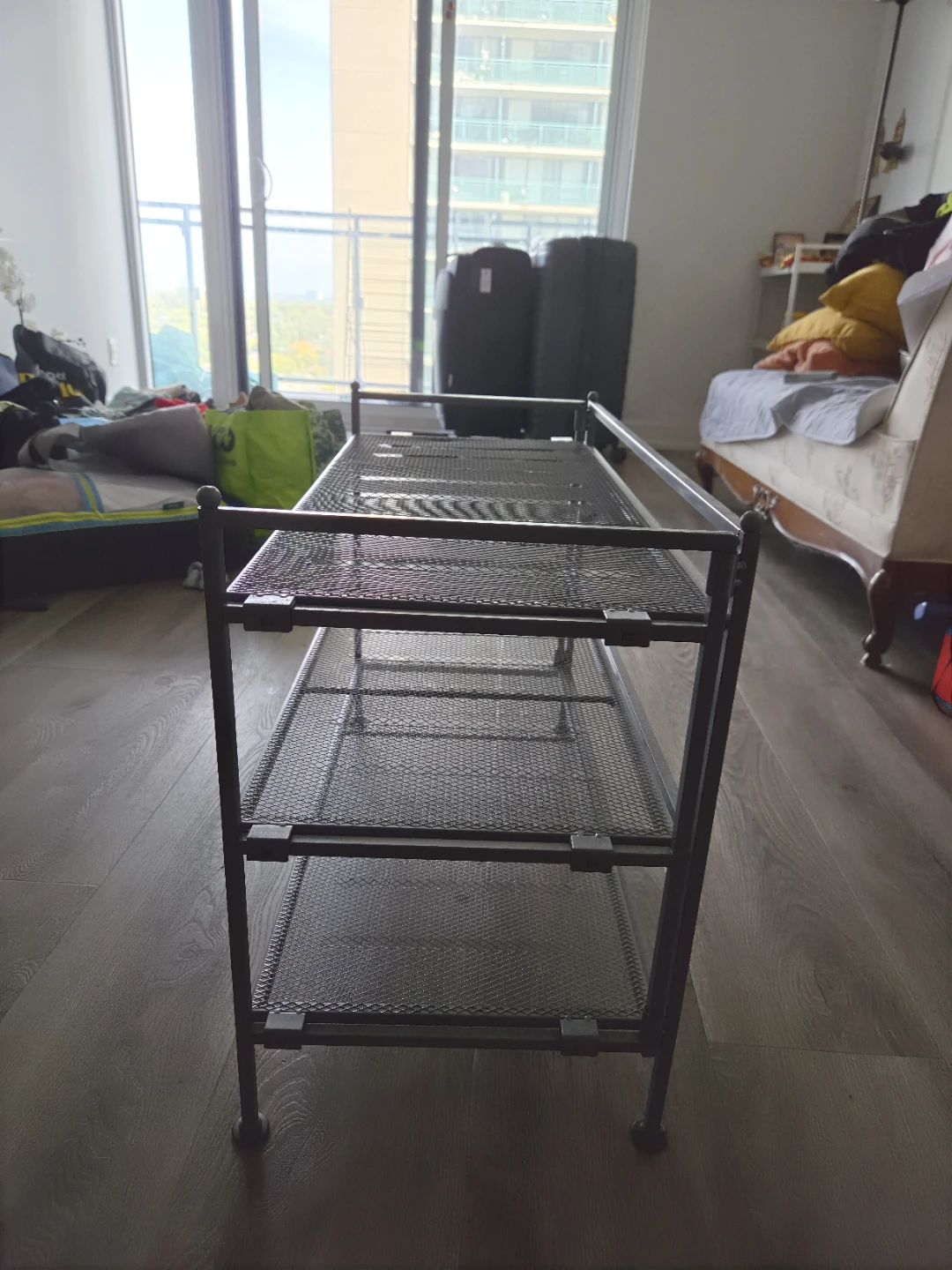 3-Tier Metal Mesh Storage Shelf Shoe Stand