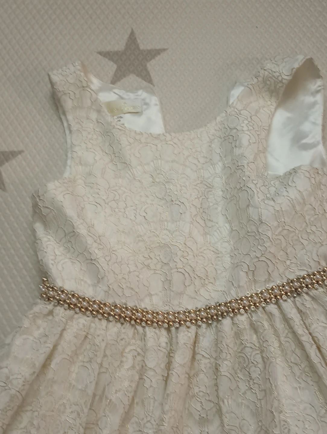 Girls cream lace formal dress - photo 4
